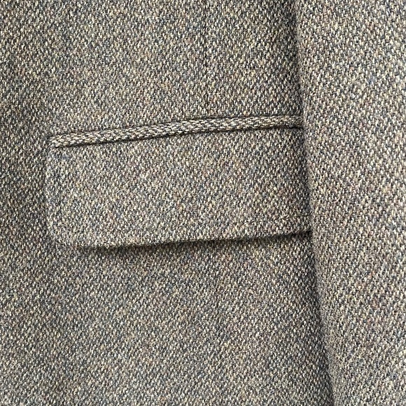 Olive Green Lamb Wool Tweed Blazer - Picture 6 of 11
